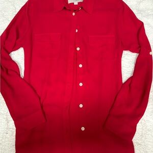 LOFT Vibrant Red Blouse